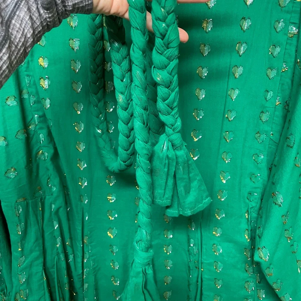 RHODE Green Ruffled Tie Front Mini Dress - Picture 4 of 4